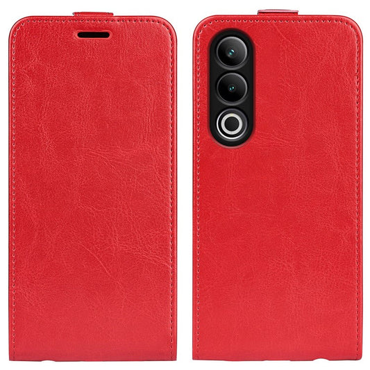 For OnePlus Ace 3V 5G Case Vertical Flip Crazy Horse PU Leather Phone Cover - Red