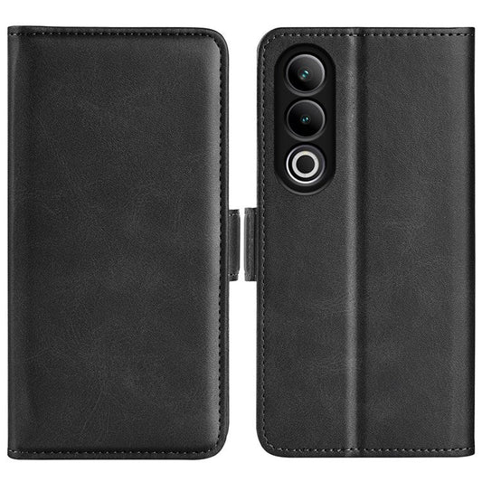 For OnePlus Ace 3V 5G Case Classic Calf Texture Flip Dual Magnetic Clasp Leather Phone Cover - Black