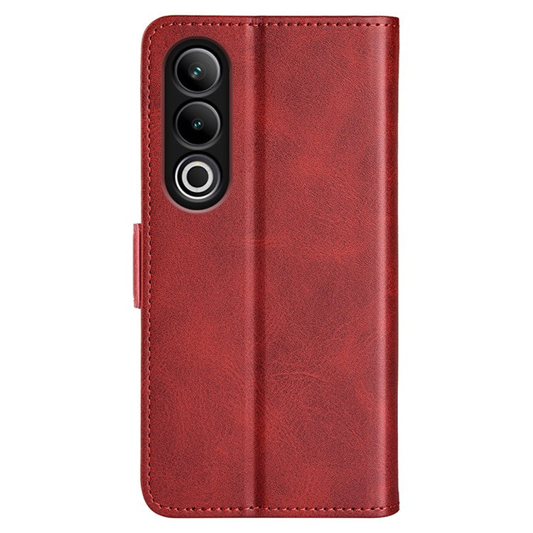 For OnePlus Ace 3V 5G Case Classic Calf Texture Flip Dual Magnetic Clasp Leather Phone Cover - Red