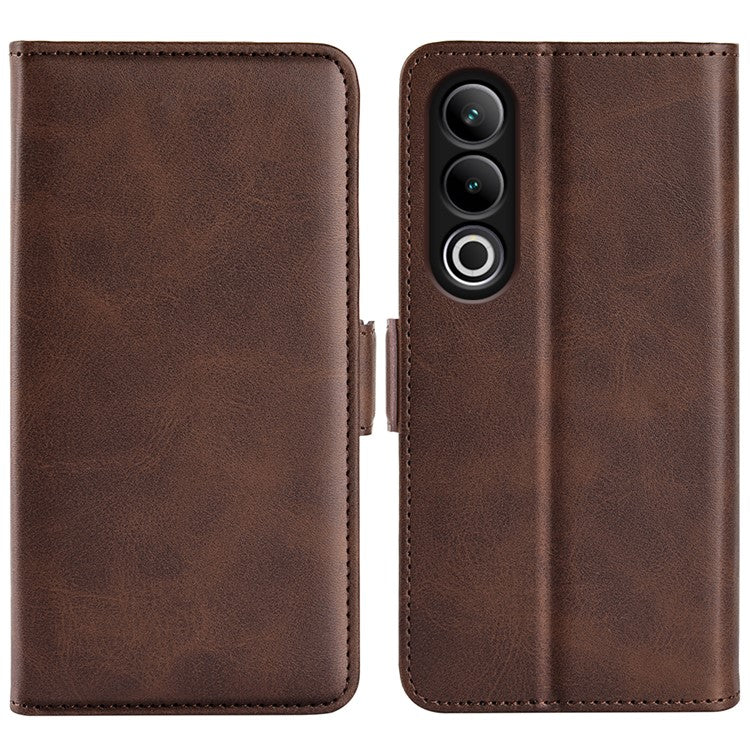 For OnePlus Ace 3V 5G Case Classic Calf Texture Flip Dual Magnetic Clasp Leather Phone Cover - Brown