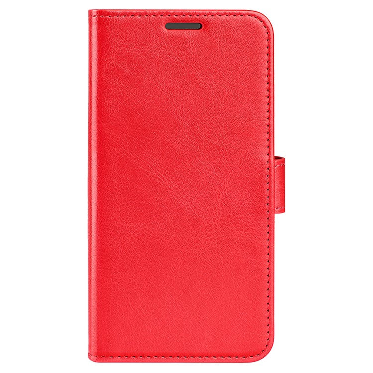 For OnePlus Nord CE4 5G / Oppo K12 Leather Case Crazy Horse Texture Folio Flip Wallet Phone Cover - Red