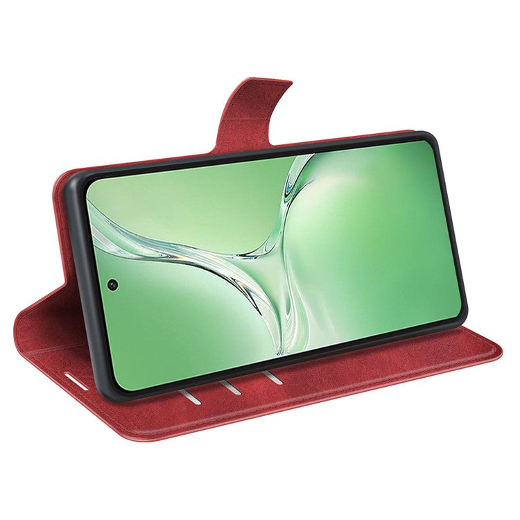 For OnePlus Nord CE4 5G / Oppo K12 Case Magnetic Calf Texture Leather Phone Cover - Red