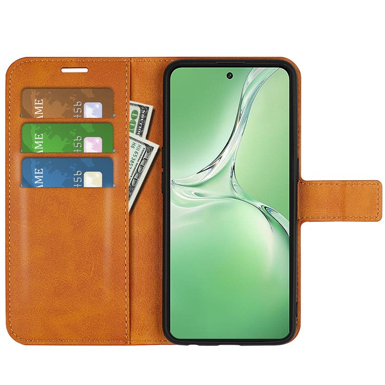 For OnePlus Nord CE4 5G / Oppo K12 Case Magnetic Calf Texture Leather Phone Cover - Yellow