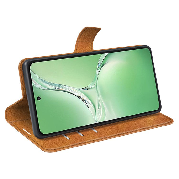 For OnePlus Nord CE4 5G / Oppo K12 Case Magnetic Calf Texture Leather Phone Cover - Yellow