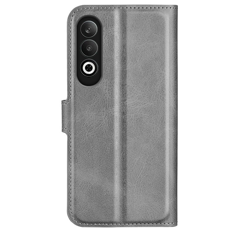 For OnePlus Nord CE4 5G / Oppo K12 Case Magnetic Calf Texture Leather Phone Cover - Grey