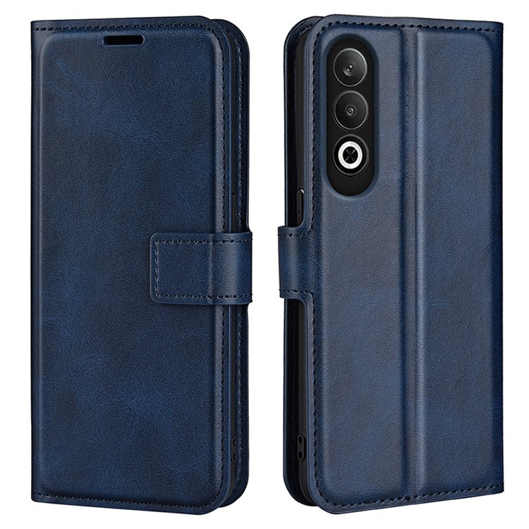 For OnePlus Nord CE4 5G / Oppo K12 Case Magnetic Calf Texture Leather Phone Cover - Blue