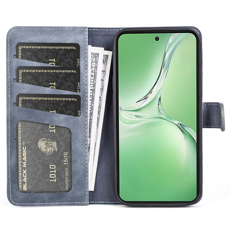 For OnePlus Nord CE4 5G / Oppo K12 Case Wallet Two-Color Splicing Leather Phone Cover - Blue
