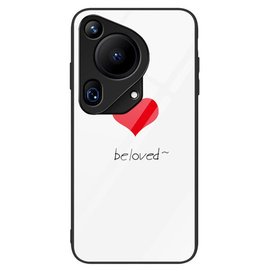 For Huawei Pura 70 Ultra Case Pattern Print Tempered Glass +PC+TPU Phone Cover - Beloved