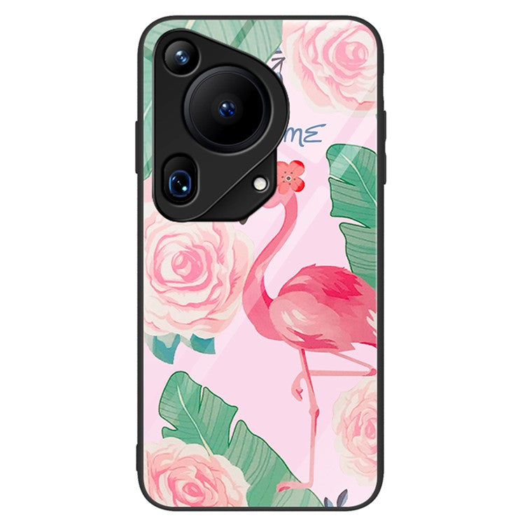 For Huawei Pura 70 Ultra Case Pattern Print Tempered Glass +PC+TPU Phone Cover - Bird