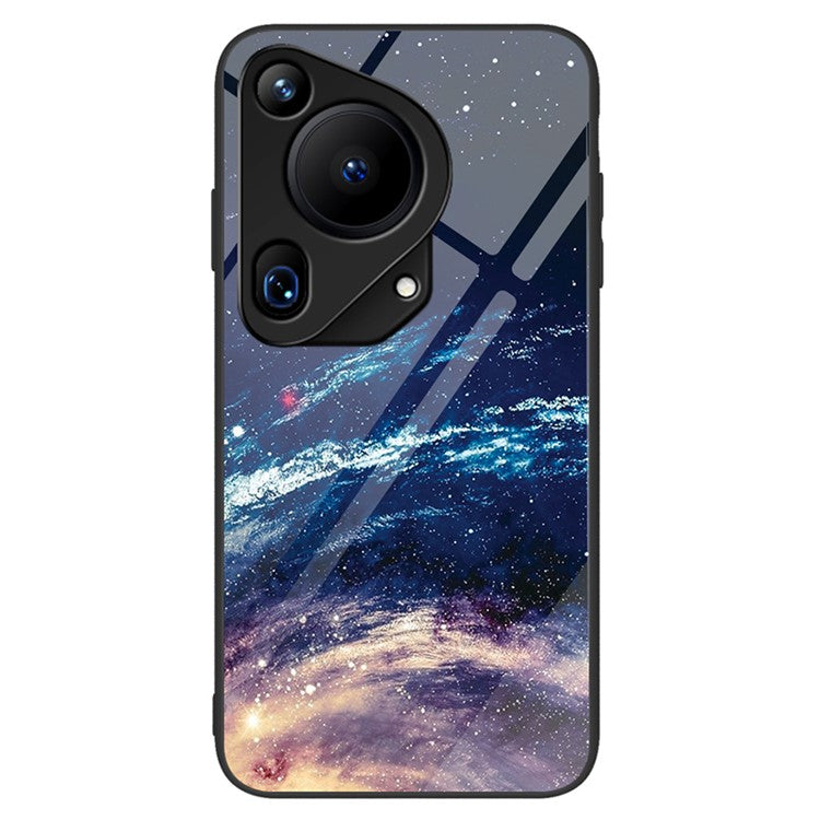 For Huawei Pura 70 Ultra Case Pattern Print Tempered Glass +PC+TPU Phone Cover - The Milky Way