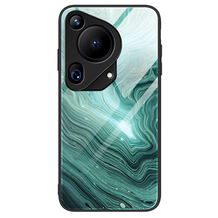 For Huawei Pura 70 Ultra Case Marble Pattern Tempered Glass+PC+TPU Phone Cover - DL02