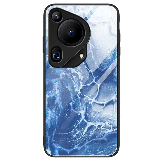 For Huawei Pura 70 Ultra Case Marble Pattern Tempered Glass+PC+TPU Phone Cover - DL03
