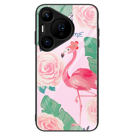 For Huawei Pura 70 Case Tempered Glass +PC+TPU Pattern Printing Mobile Phone Cover - Bird