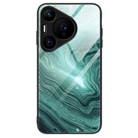 For Huawei Pura 70 Case Marble Pattern Tempered Glass+PC+TPU Phone Cover - DL02
