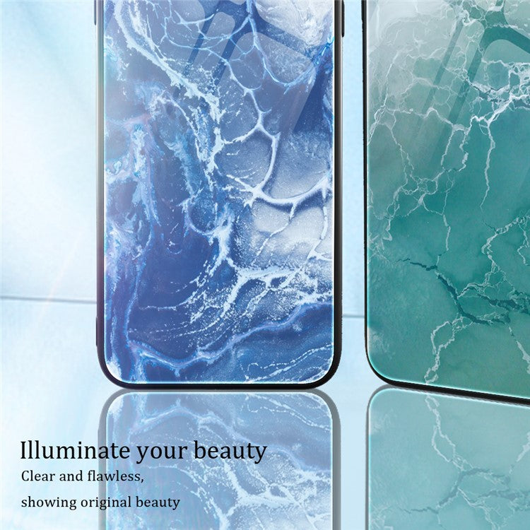 For Huawei Pura 70 Case Marble Pattern Tempered Glass+PC+TPU Phone Cover - DL02