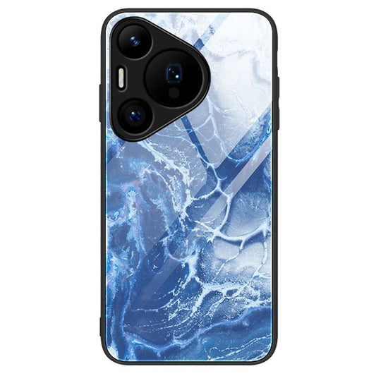 For Huawei Pura 70 Case Marble Pattern Tempered Glass+PC+TPU Phone Cover - DL03