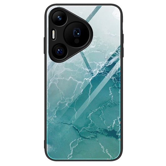 For Huawei Pura 70 Case Marble Pattern Tempered Glass+PC+TPU Phone Cover - DL04