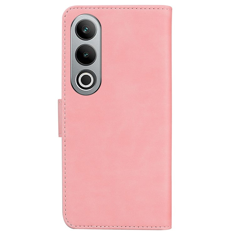 For OnePlus Nord CE4 5G Leather Case Solid Color Magnetic Flip Phone Cover - Pink