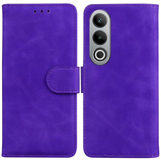 For OnePlus Nord CE4 5G Leather Case Solid Color Magnetic Flip Phone Cover - Purple
