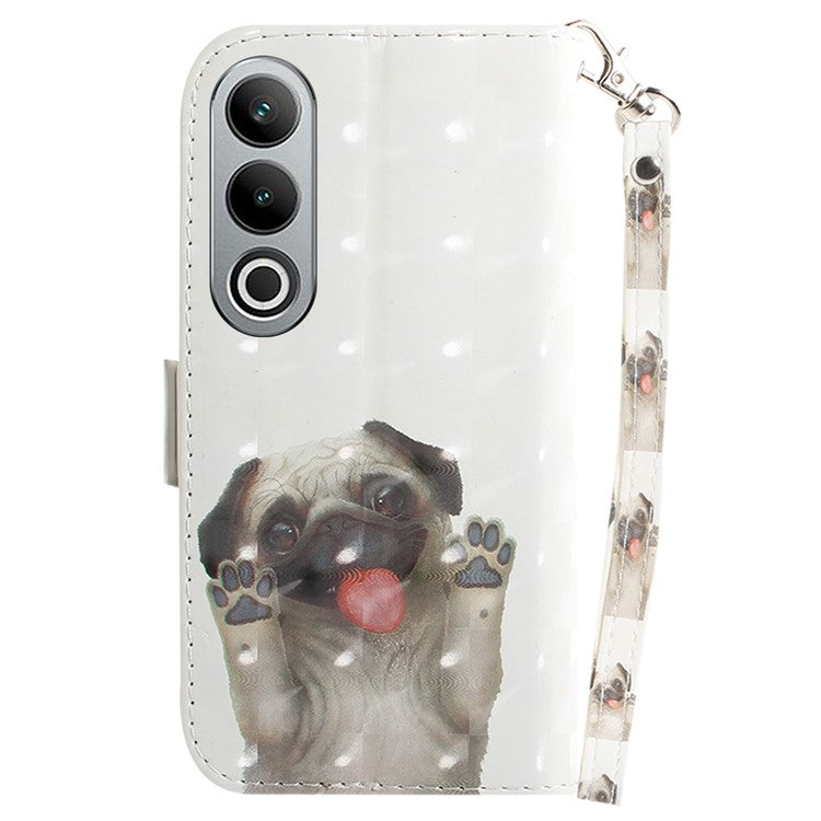 For OnePlus Nord CE4 5G Case 3D Pattern PU Leather Flip Phone Cover - Pug