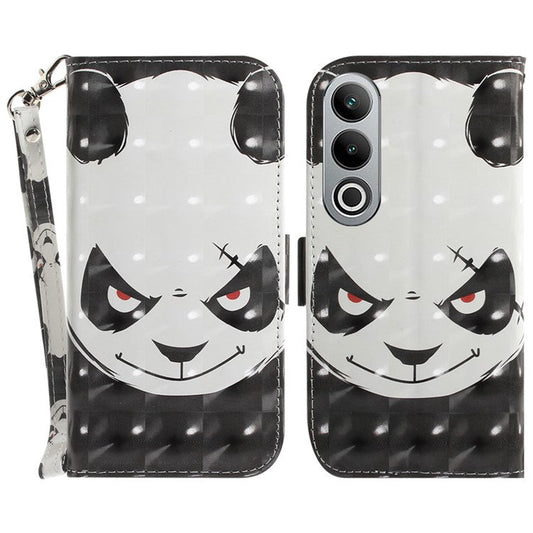For OnePlus Nord CE4 5G Case 3D Pattern PU Leather Flip Phone Cover - Angry Panda