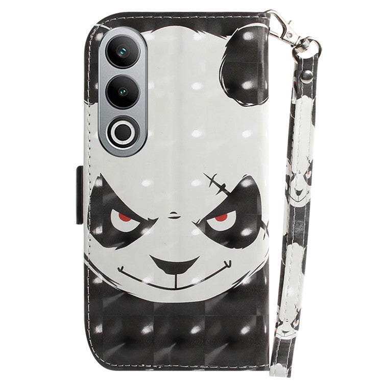 For OnePlus Nord CE4 5G Case 3D Pattern PU Leather Flip Phone Cover - Angry Panda
