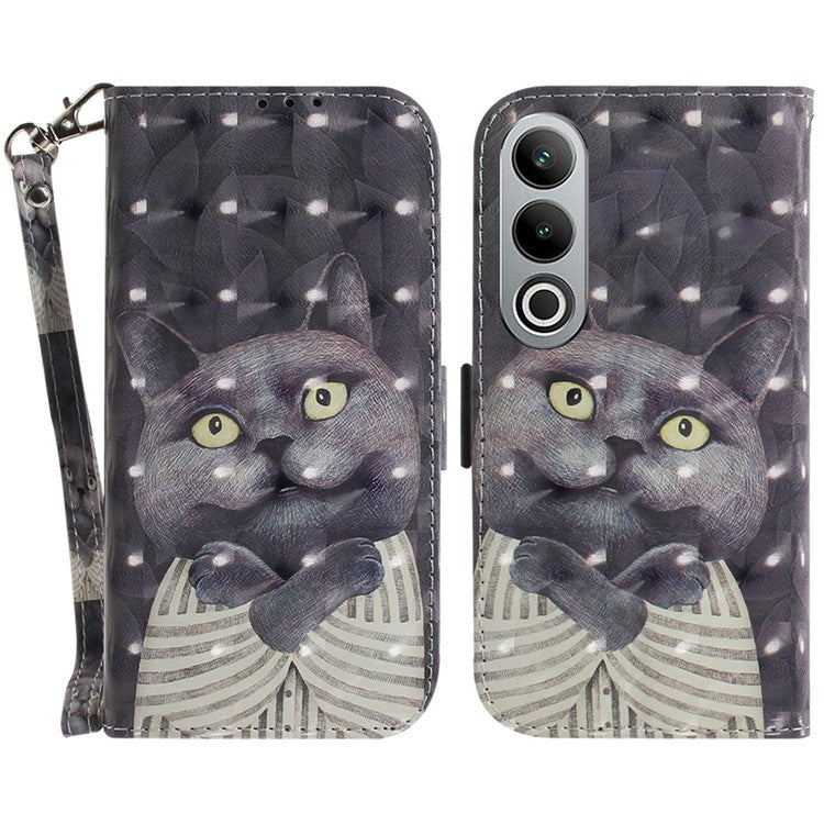 For OnePlus Nord CE4 5G Case 3D Pattern PU Leather Flip Phone Cover - Embracing Cat