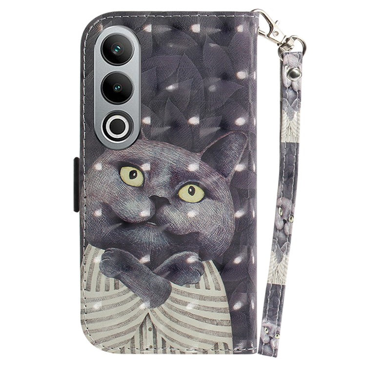 For OnePlus Nord CE4 5G Case 3D Pattern PU Leather Flip Phone Cover - Embracing Cat