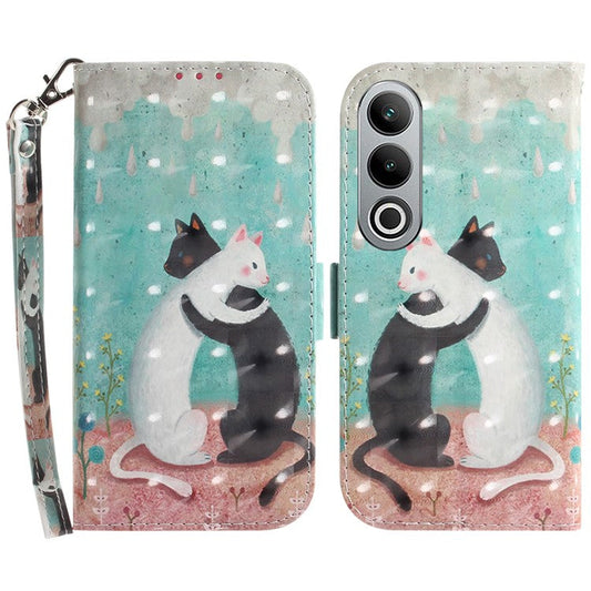 For OnePlus Nord CE4 5G Case 3D Pattern PU Leather Flip Phone Cover - Two Cats