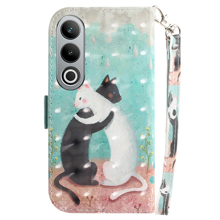 For OnePlus Nord CE4 5G Case 3D Pattern PU Leather Flip Phone Cover - Two Cats
