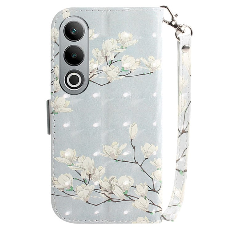 For OnePlus Nord CE4 5G Case 3D Pattern PU Leather Flip Phone Cover - Magnolia
