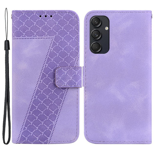 For Samsung Galaxy M55 5G / C55 5G / F55 5G Case Wallet Card Slots 7-Shape Phone Leather Cover - Purple