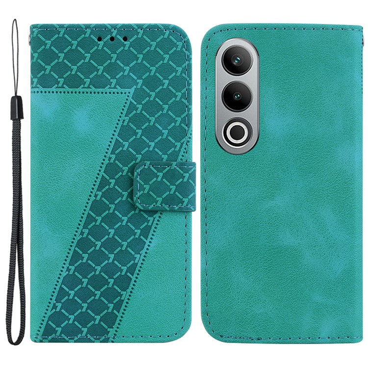For OnePlus Nord CE4 5G PU Leather Case 7-Shape Magnetic Closure Flip Protective Cover - Green
