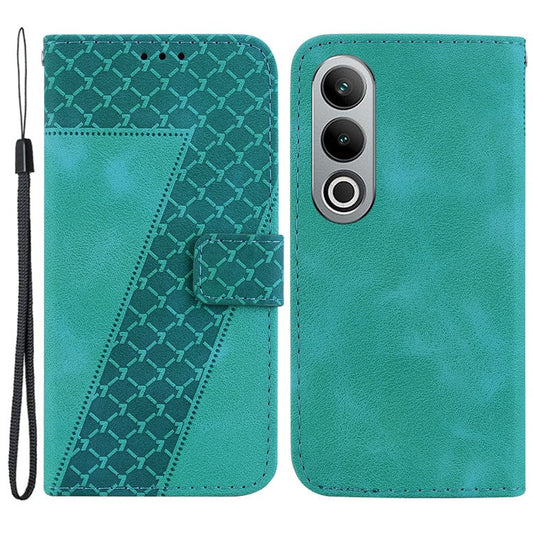 For OnePlus Nord CE4 5G PU Leather Case 7-Shape Magnetic Closure Flip Protective Cover - Green