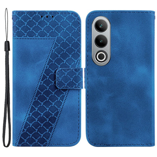 For OnePlus Nord CE4 5G PU Leather Case 7-Shape Magnetic Closure Flip Protective Cover - Dark Blue