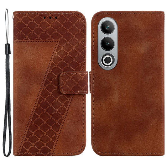 For OnePlus Nord CE4 5G PU Leather Case 7-Shape Magnetic Closure Flip Protective Cover - Brown