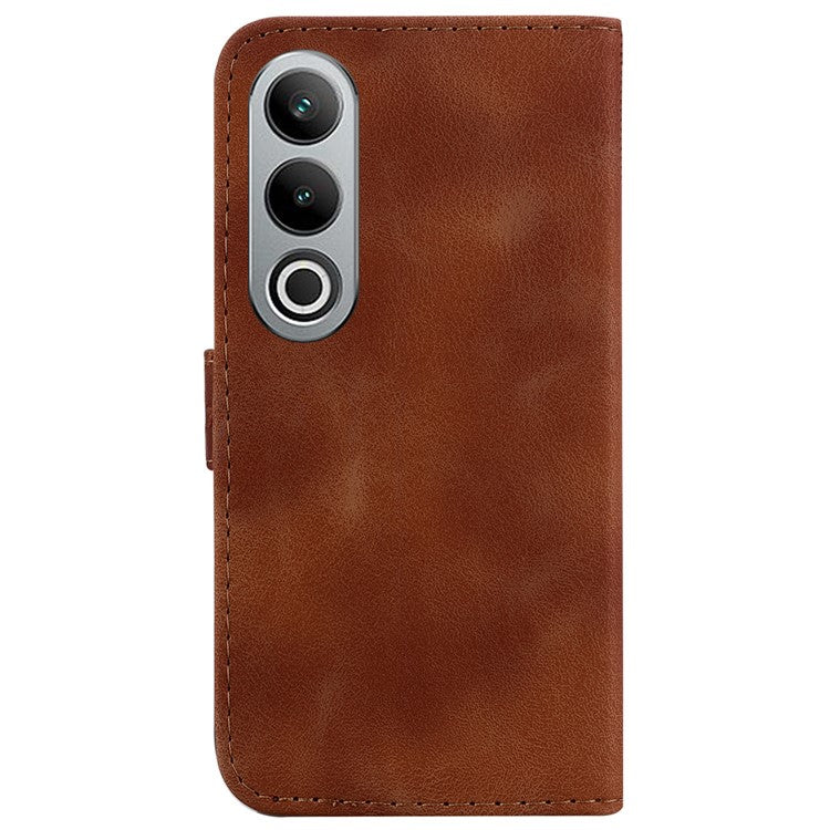 For OnePlus Nord CE4 5G PU Leather Case 7-Shape Magnetic Closure Flip Protective Cover - Brown