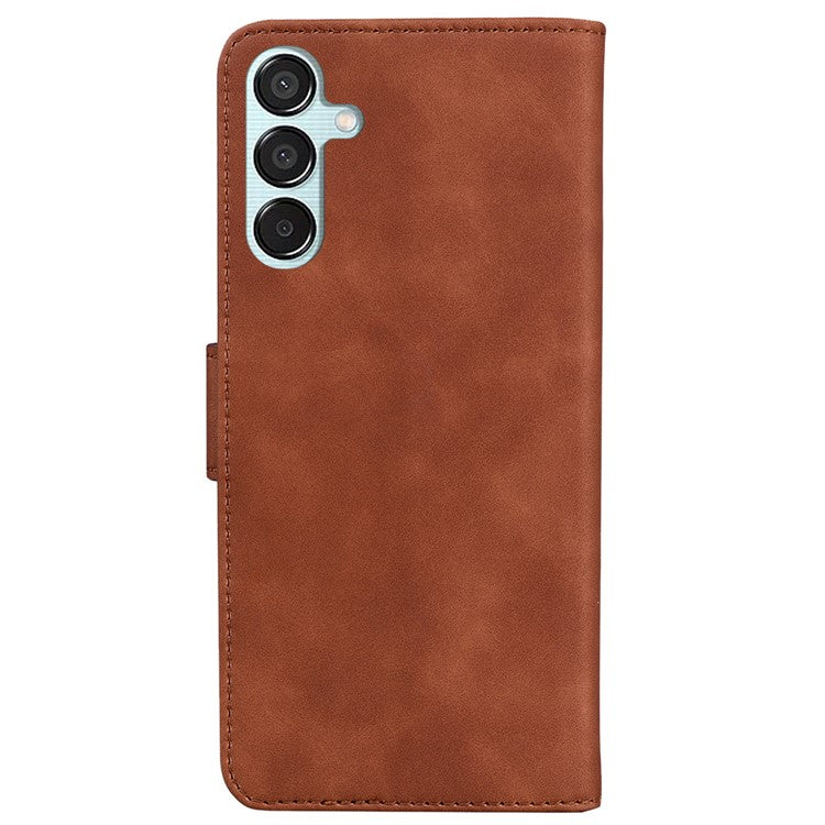For Samsung Galaxy M15 5G / F15 5G Case Butterfly Wallet Pouch Leather Phone Cover - Brown