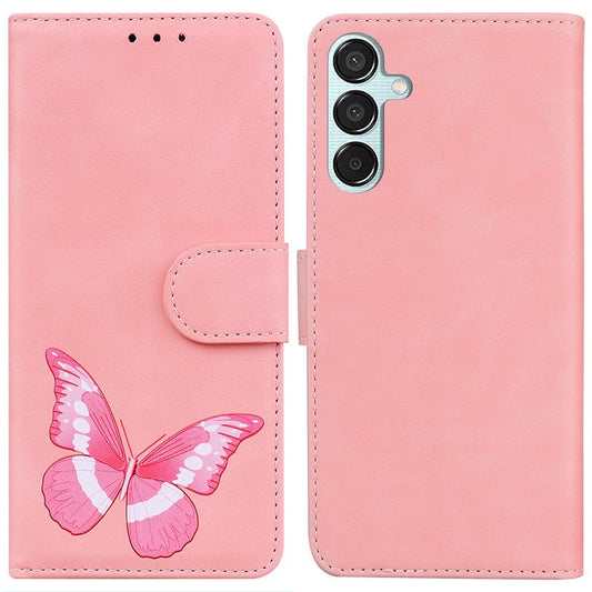 For Samsung Galaxy M15 5G / F15 5G Case Butterfly Wallet Pouch Leather Phone Cover - Pink