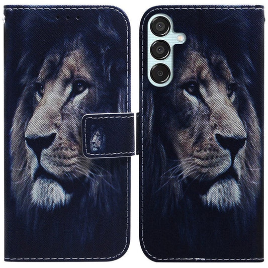 For Samsung Galaxy M15 5G / F15 5G Case Pattern Printing Phone Leather Cover - Lion