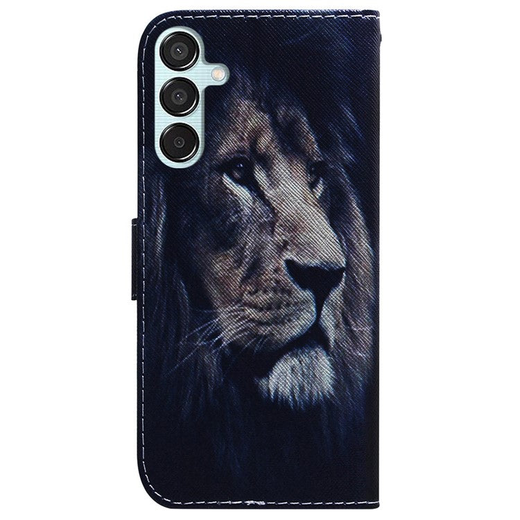 For Samsung Galaxy M15 5G / F15 5G Case Pattern Printing Phone Leather Cover - Lion