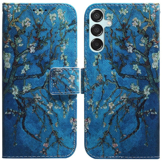 For Samsung Galaxy M15 5G / F15 5G Case Pattern Printing Phone Leather Cover - Apricot Flowers