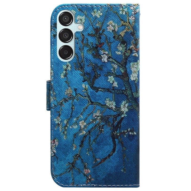 For Samsung Galaxy M15 5G / F15 5G Case Pattern Printing Phone Leather Cover - Apricot Flowers
