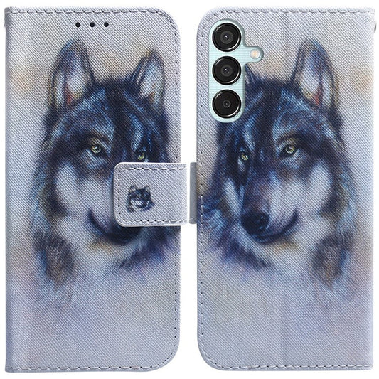 For Samsung Galaxy M15 5G / F15 5G Case Pattern Printing Phone Leather Cover - Wolf