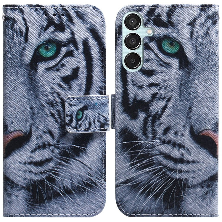 For Samsung Galaxy M15 5G / F15 5G Case Pattern Printing Phone Leather Cover - Tiger