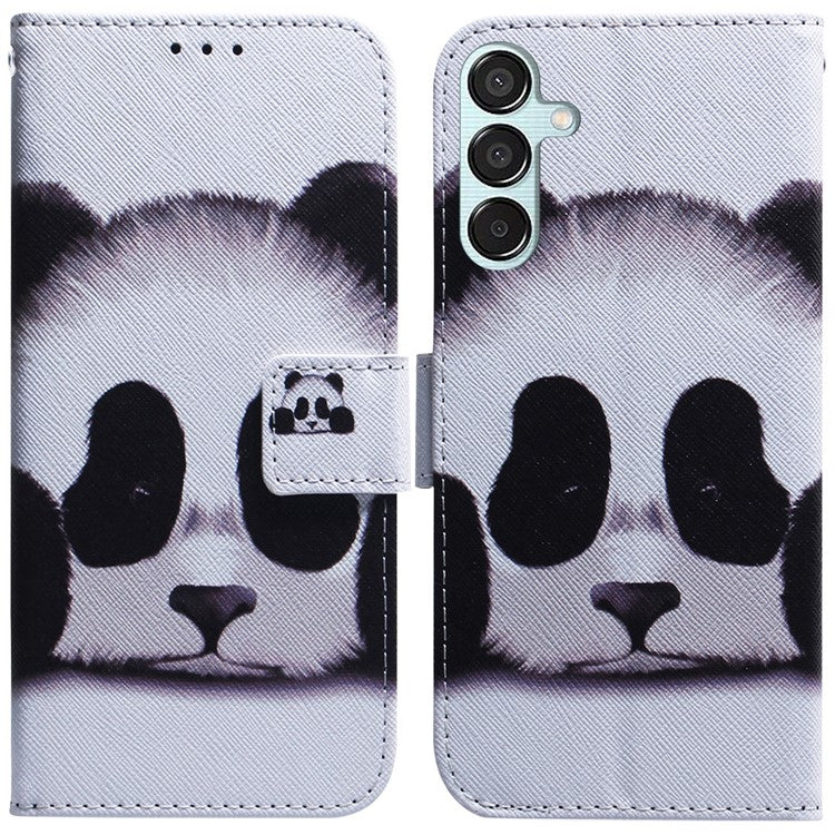 For Samsung Galaxy M15 5G / F15 5G Case Pattern Printing Phone Leather Cover - Panda