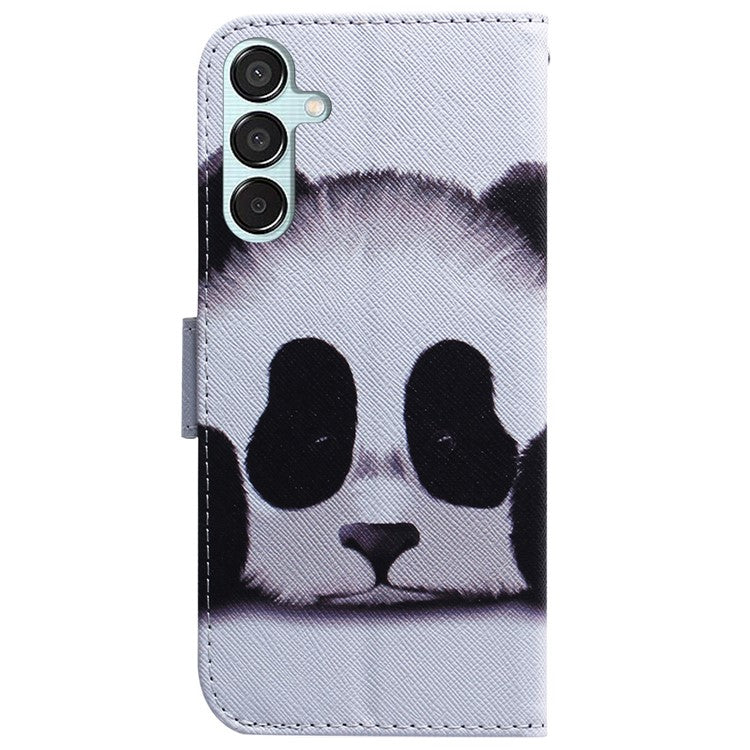 For Samsung Galaxy M15 5G / F15 5G Case Pattern Printing Phone Leather Cover - Panda