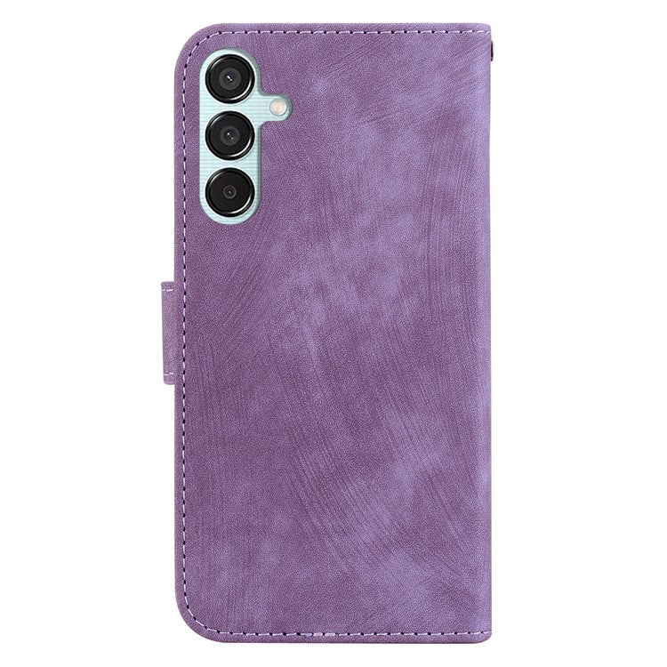 For Samsung Galaxy M15 5G / F15 5G Case Cute Tiger Pattern Flip Leather Phone Cover - Purple