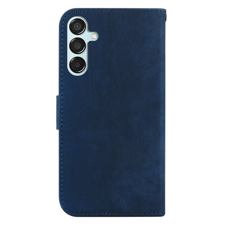 For Samsung Galaxy M15 5G / F15 5G Case Cute Tiger Pattern Flip Leather Phone Cover - Dark Blue
