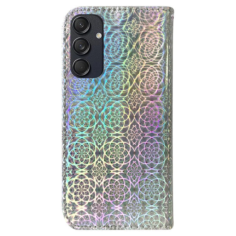 For Samsung Galaxy M55 5G / C55 5G / F55 5G Case Dazzling Flower Magnetic Clasp Leather Cover - Grey